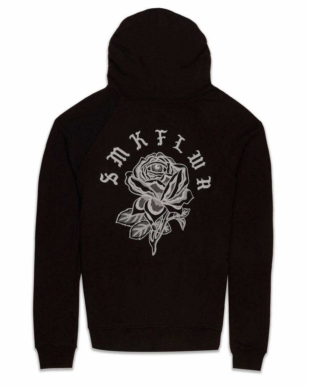 SMKFLWR Smoke Flower Black Rose Eye Hoodie Sweatshirt Y2K Skate